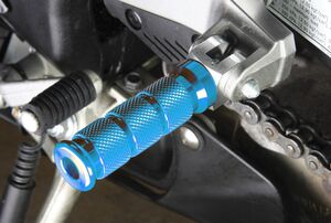 BIKETEK Alloy Round Sports Footpegs Ducati Pillion Blue 