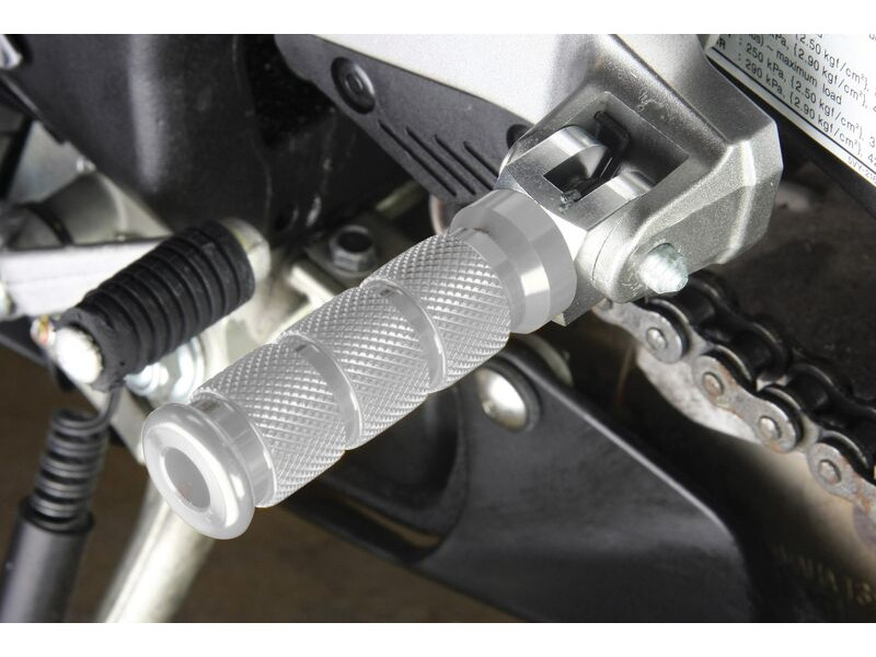 BIKETEK Alloy Round Sports Footpegs Ducati Pillion Chrome click to zoom image