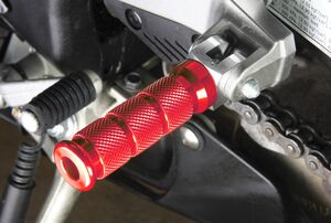 BIKETEK Alloy Round Sports Footpegs Honda Rider Red 