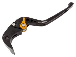 BIKETEK Adjustable CNC Brake Lever Long - Black / Gold Adjuster - #B54 click to zoom image