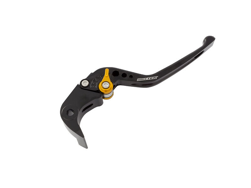 BIKETEK Adjustable CNC Brake Lever Short - Black / Gold Adjuster - #B56S click to zoom image