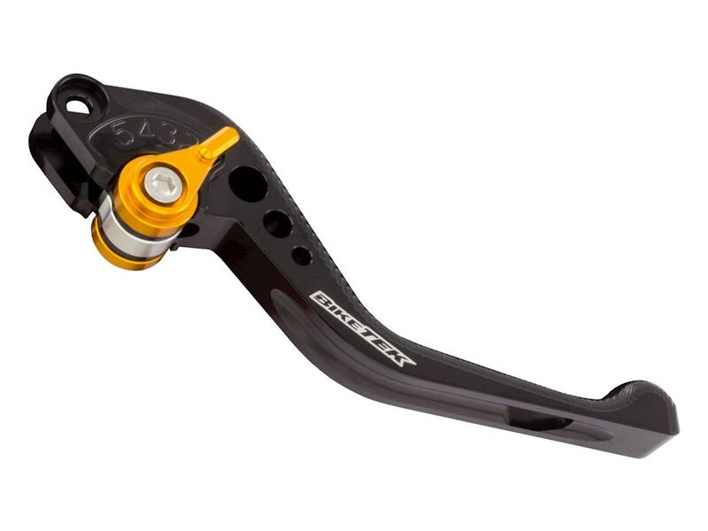 BIKETEK Adjustable CNC Brake Lever Short - Black / Gold Adjuster - #B68S click to zoom image