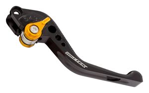 BIKETEK Adjustable CNC Brake Lever Short - Black / Gold Adjuster - #B74S 