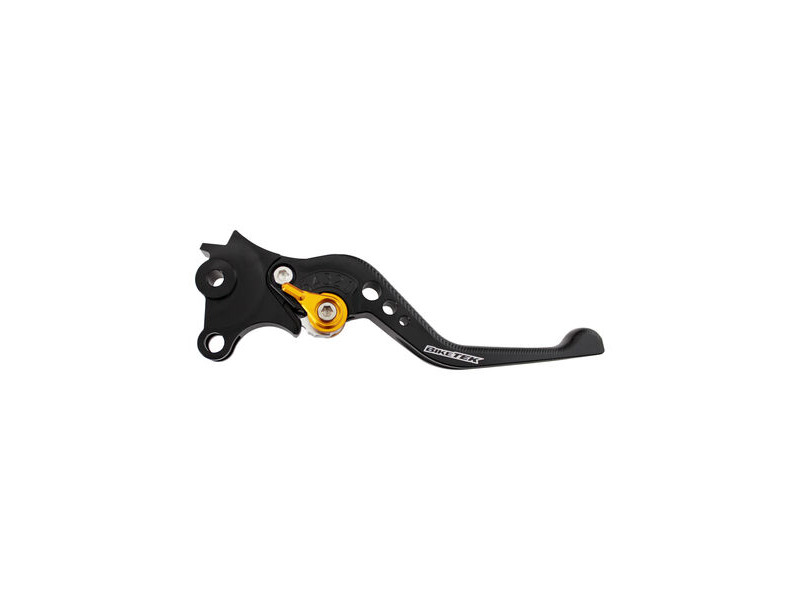 BIKETEK Adjustable CNC Lever Short Brake - Black / Gold Adjuster - #B98S click to zoom image