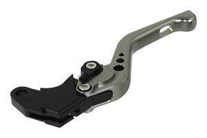 BIKETEK Adjustable CNC Clutch Lever Short - Titanium / Black Adjuster - #C07S click to zoom image