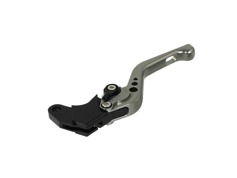 BIKETEK Adjustable CNC Clutch Lever Short - Titanium / Black Adjuster - #C15S click to zoom image