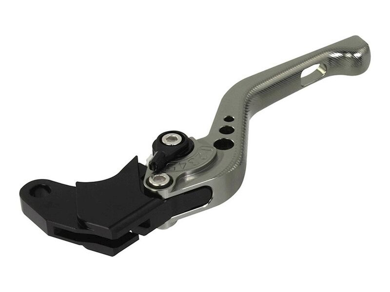 BIKETEK Adjustable CNC Clutch Lever Short - Titanium / Black Adjuster - #C29S click to zoom image