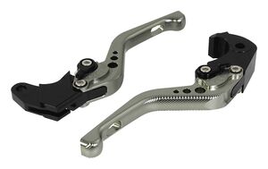 BIKETEK Adjustable CNC Clutch Lever Short - Titanium / Black Adjuster - #C31S click to zoom image