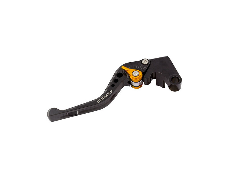 BIKETEK Adjustable CNC Clutch Lever Short - Black / Gold Adjuster - #C49S click to zoom image