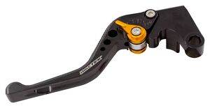 BIKETEK Adjustable CNC Clutch Lever Short - Black / Gold Adjuster - #C59S 