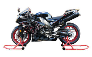 BIKETEK Series 3 Front And Rear Track Paddock Stand Set - Red click to zoom image