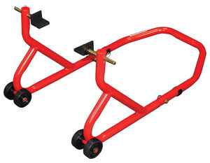 BIKETEK Series 3 Front And Rear Track Paddock Stand Set - Red click to zoom image