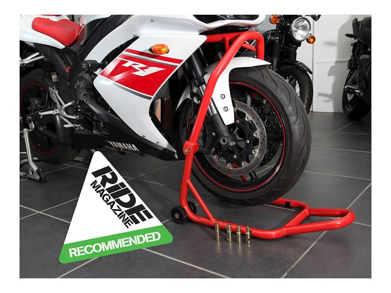 BIKETEK Series 3 Front Headlift Track Paddock Stand - Red click to zoom image