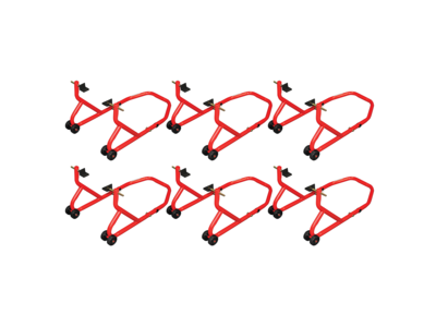 BIKETEK Series 3 Rear Track Paddock Stand 6 Pack - Red