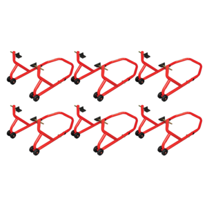 BIKETEK Series 3 Rear Track Paddock Stand 6 Pack - Red 