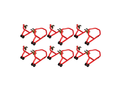 BIKETEK Series 3 Front Track Paddock Stand 6 Pack - Red