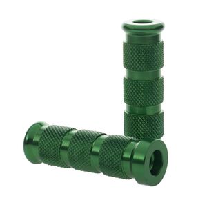 BIKETEK Aluminium Knurled Replacement Road/Track Footrest Pegs Round (Green) - PAIR 