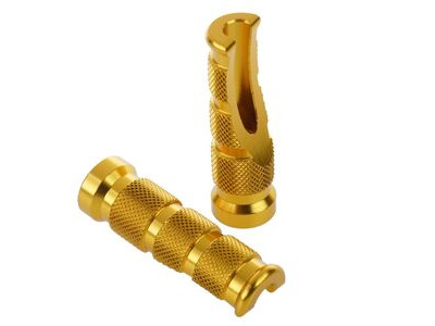 BIKETEK Aluminium Tapered Footrest Pegs (Pair) - Gold