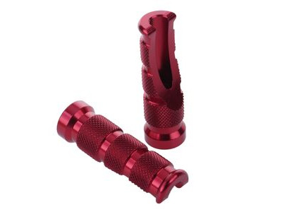 BIKETEK Aluminium Tapered Footrest Pegs (Pair) - Red