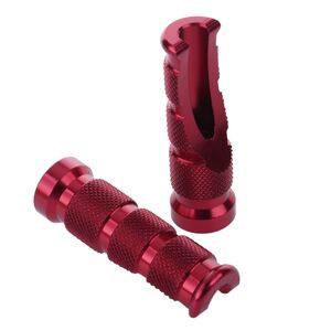 BIKETEK Aluminium Tapered Footrest Pegs (Pair) - Red 