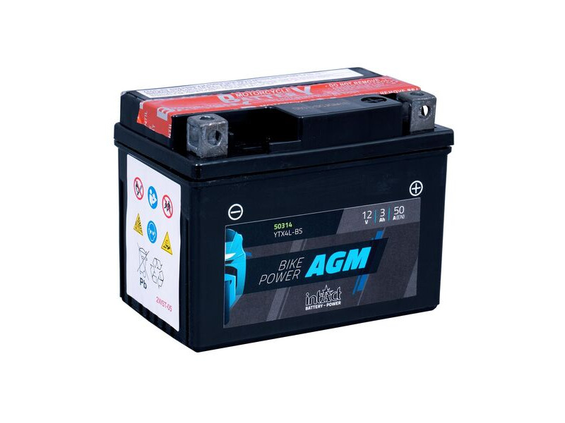 INTACT YTX4L-BS Maintenance Free AGM Bike-Power Battery click to zoom image