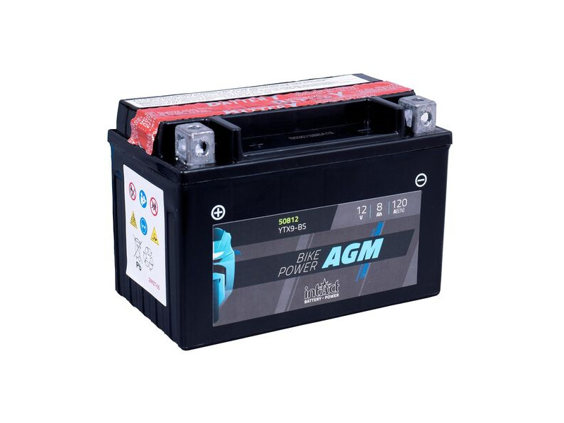 INTACT YTX9-BS Maintenance Free AGM Bike-Power Battery click to zoom image