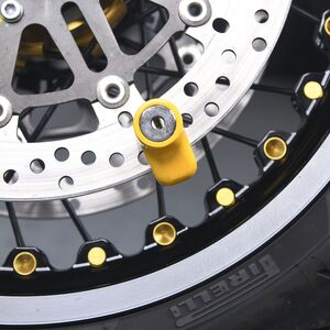 MAMMOTH SECURITY Micro Yellow Motorcycl Disc Lock With 6mm Pin click to zoom image