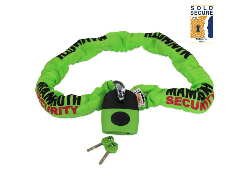 MAMMOTH SECURITY Sold Secure Gold Approved 12mm x 1.2m Square Chain With Shackle Lock click to zoom image