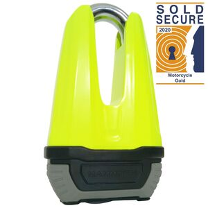 MAMMOTH SECURITY Renegade Disc Lock 13mm Fluoro Yellow Sold Secure Gold Approved click to zoom image