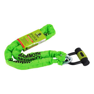 MAMMOTH SECURITY 10mm x 1.5M Square Chain and D-Lock click to zoom image