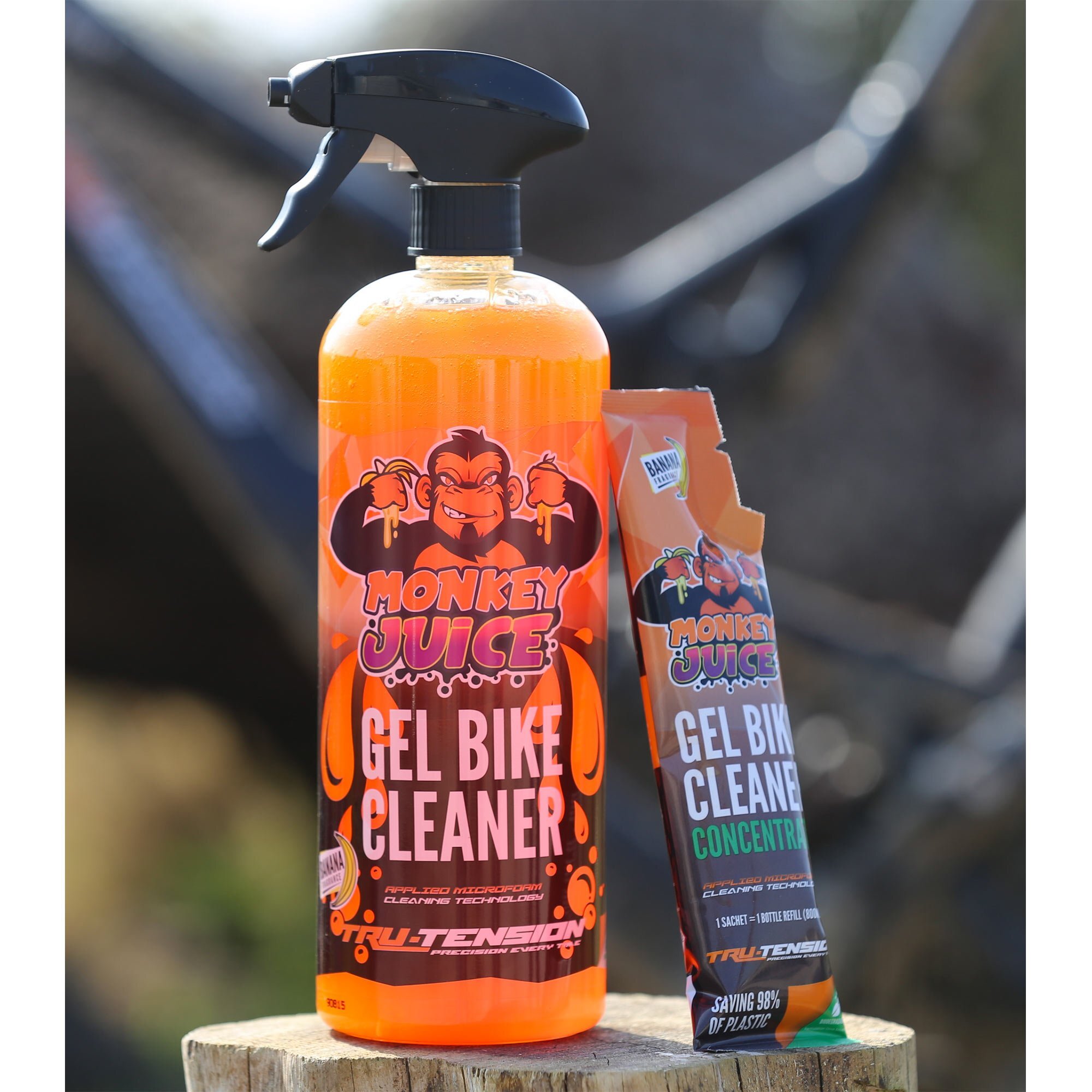 TRU TENSION Monkey Juice Gel Bike Cleaner Concentrate Refill Sachet 100ml  :: £5.27 :: Oils, Lubes & Cleaning :: CLEANING PRODUCTS :: WHATEVERWHEELS  LTD - ATV, Motorbike & Scooter Centre - Lancashire's