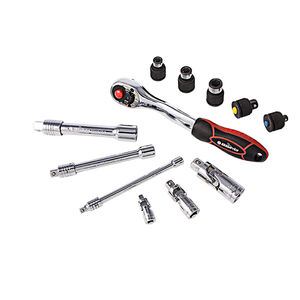 BIKESERVICE 12pc ratchet, UJ, extension and adapter set 