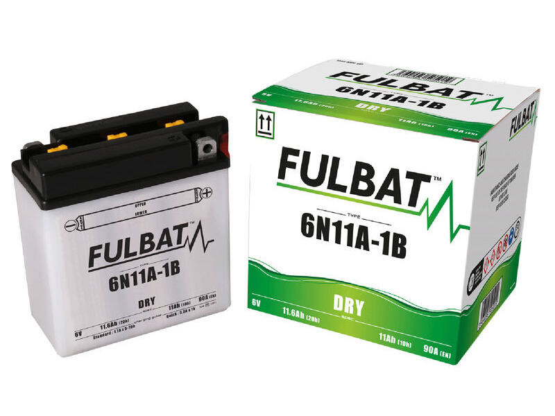 FULBAT Battery Dry - 6N11A-1B, With Acid Pack click to zoom image