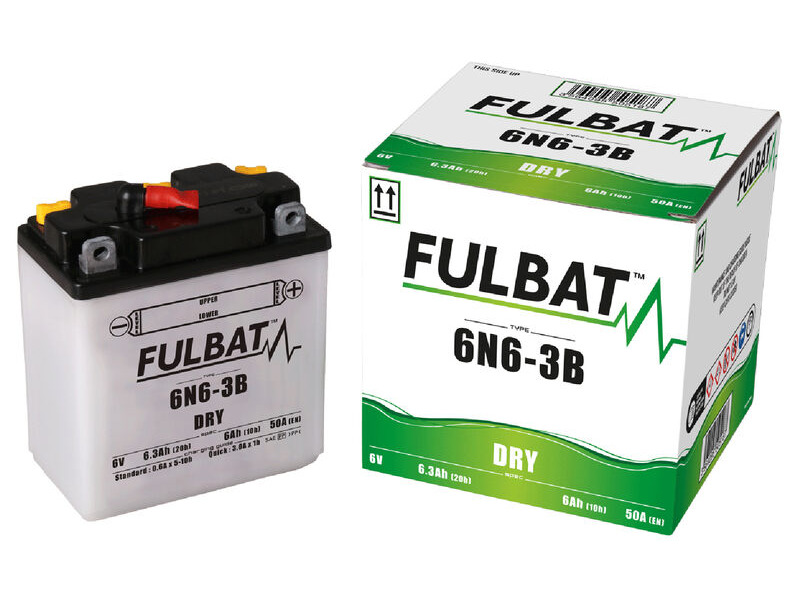 FULBAT Battery Dry - 6N6-3B, With Acid Pack click to zoom image