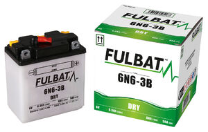 FULBAT Battery Dry - 6N6-3B, With Acid Pack 