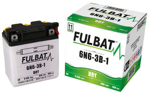 FULBAT Battery Dry - 6N6-3B-1, With Acid Pack 