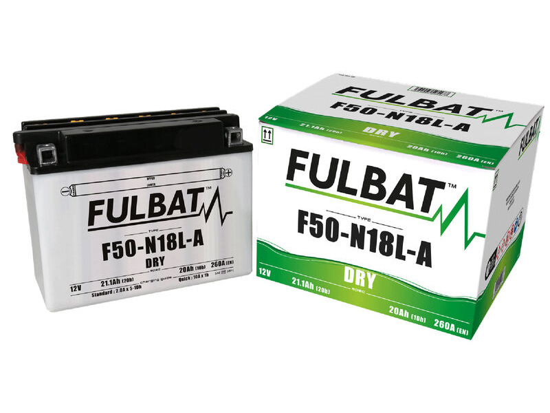 FULBAT Battery Dry - F50-N18L-A, With Acid Pack click to zoom image