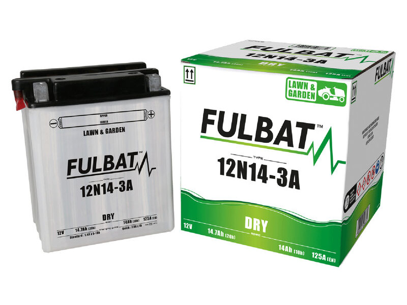 FULBAT Battery Dry - 12N14-3A, With Acid Pack click to zoom image