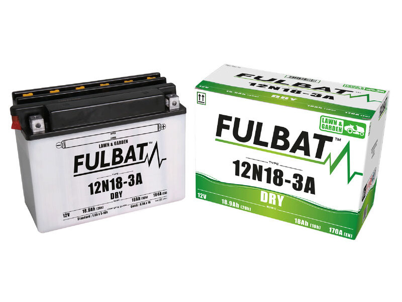 FULBAT Battery Dry - 12N18-3A, With Acid Pack click to zoom image