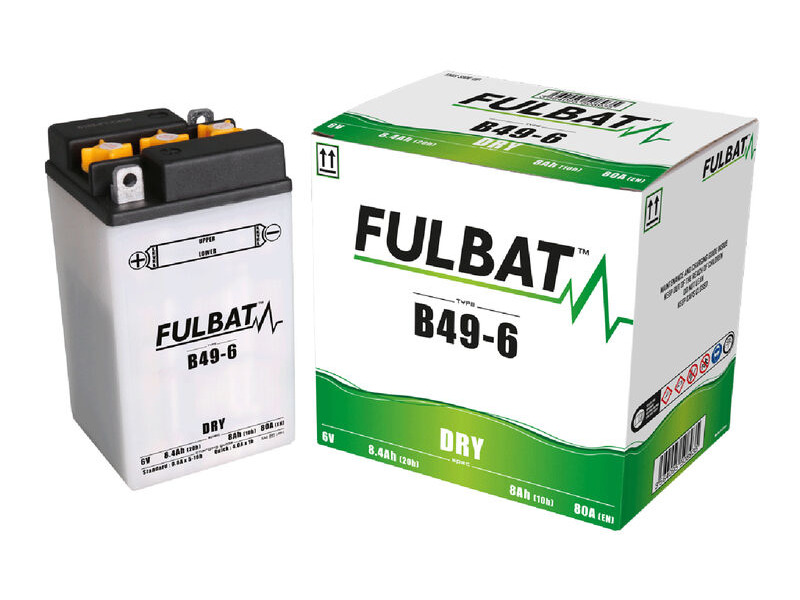 FULBAT Battery Dry - B49-6, With Acid Pack click to zoom image