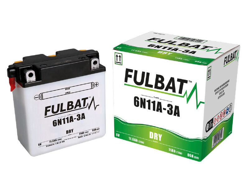 FULBAT Battery Dry - 6N11A-3A, With Acid Pack click to zoom image