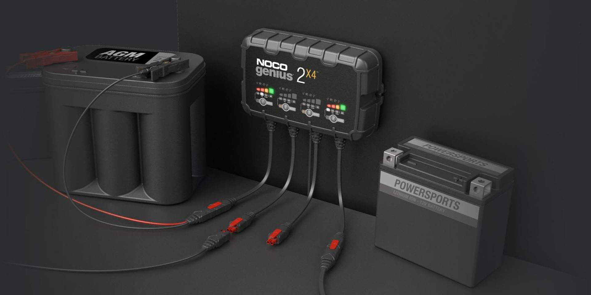 NOCO GENIUS 8A 4-Bank smart battery charger and maintainer :: £237.50 ::  Motorcycle Accessories :: BATTERY CARE :: WHATEVERWHEELS LTD - ATV,  Motorbike & Scooter Centre - Lancashire's Best For Quad, Buggy