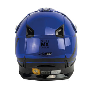 NITRO MX700 Holeshot Helmet - Black Blue Gloss click to zoom image