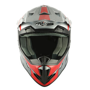 NITRO MX700 Recoil Helmet - Silver/Black/Gun/Red click to zoom image