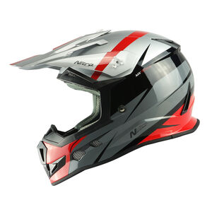 NITRO MX700 Recoil Helmet - Silver/Black/Gun/Red click to zoom image