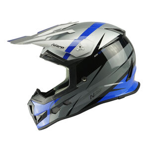 NITRO MX700 Recoil Helmet - Silver/Black/Gun/Blue click to zoom image