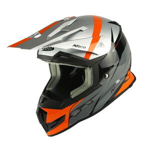 NITRO MX700 Recoil Helmet - Silver/Black/Gun/Orange 