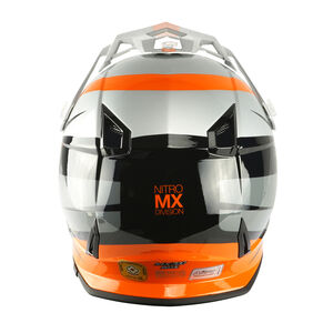 NITRO MX700 Recoil Helmet - Silver/Black/Gun/Orange click to zoom image