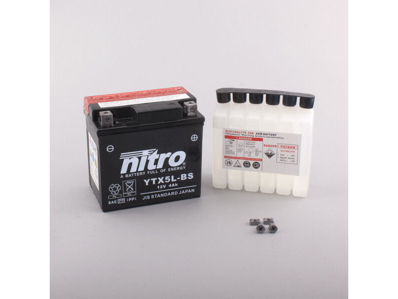 NITRO BATT YTX5L-BS AGM open with acid pack (GTX5L-BS) click to zoom image