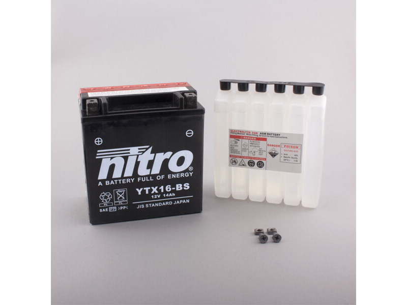 NITRO BATT YTX16-BS AGM open with acid pack (GTX16-BS) click to zoom image